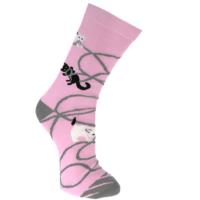 Bamboo socks, kittens pink, Shoe size: UK 3-7, Euro 36-41