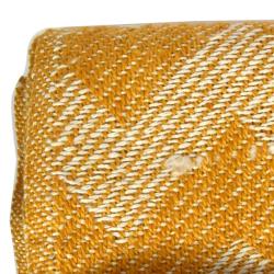 Yellow brighter future throw woven from plastic bottles 150x125cm