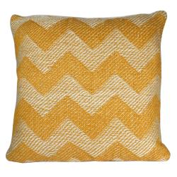 Yellow Brighter Future cushion cover made from woven plastic bottles 40x40cm