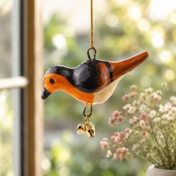 Hanging Bird Decoration Robin, Recycled Plastic