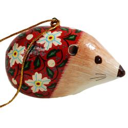 Hanging hedgehog decoration, papier maché