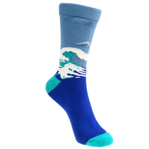 Bamboo socks, seascape & albatross, Shoe size: UK 7-11, Euro 41-47