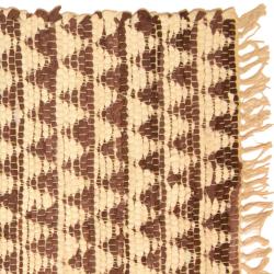 Chindi rag rug recycled cotton brown 60x90cm