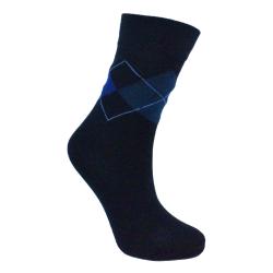 Socks Recycled Cotton / Polyester Argyle Blues Shoe Size UK 7-11 Mens