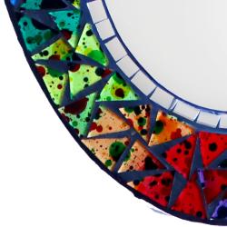 Oval mirror recycled glass mosaic speckled design 20x 30cm