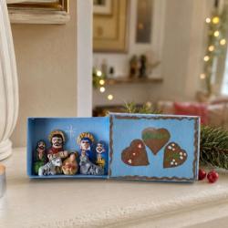 Mini Traditional Ceramic Matchbox Nativity Hearts