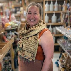 Scarf recycled silk kantha stitch - assorted colours and designs