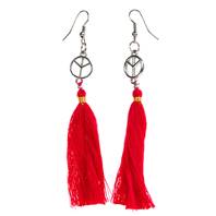 Earrings with tassel, CND, red