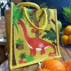 Jute shopping bag, Brontosaurus 30x30cm