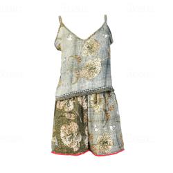 GENKI Baby Doll Vest Pyjamas, upcycled silk colours will vary, small