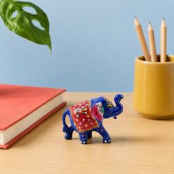 Blue Elephant Ornament Recycled Plastic 7 × 3 × 4.5cm