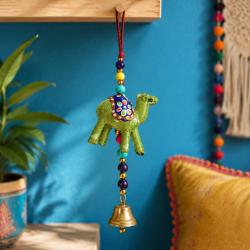 Camel Hanging with Bell Recycled Plastic Green Red