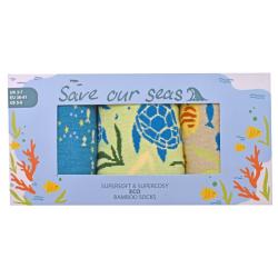 3 Pairs Bamboo Socks Sealife UK 7-11 Mens