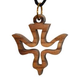 Pendant olive wood, dove, 2.5 x 3cm