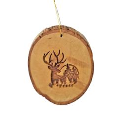 Hanging Christmas Decoration Olive Wood Reindeer Peace