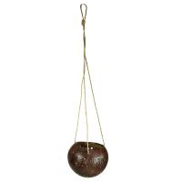 Coconut hanging planter/light holder 13x10cm