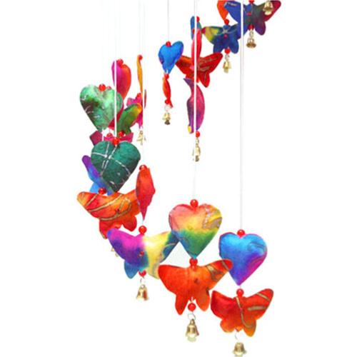 Rainbow Butterflies and Hearts Paper Mobile