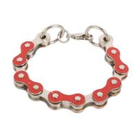 Bracelet recycled bike chain red