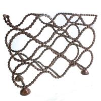 Wine rack, recycled bike chain, for 10 + 3 bottles
