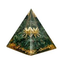 Orgone Pyramid Green Jade Lotus 9cm