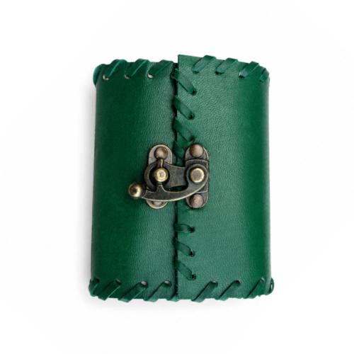 Green Leather Notebook Journal with Clasp 8 x 10cm
