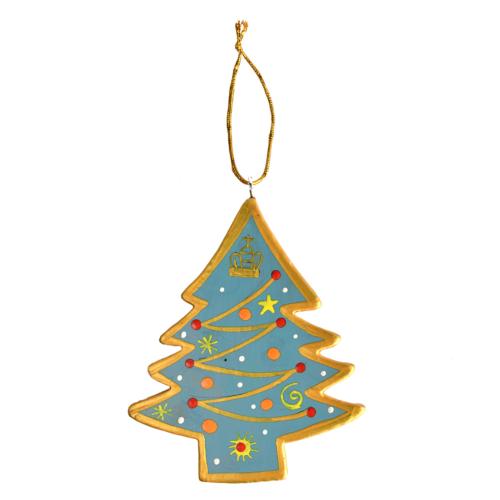 Hanging Christmas Decoration, Light Blue Wooden Tree
