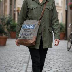 Tote / Shoulder Bag Recycled Tent Canvas, N-7856 35 x 8 x 31cm