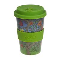 Reusable travel cup, biodegradable, tree of life - flowers