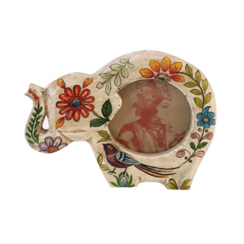 Photo Frame Mango Wood Elephant Shape Garden for 4 inch photo