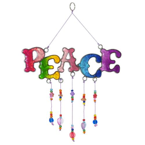 Suncatcher with beads PEACE