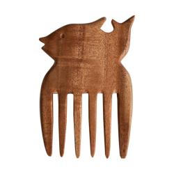 Neem wood  fish-shaped comb, 9 x 6cm