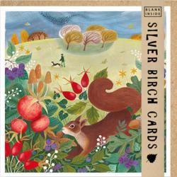 Greetings card "Autumn Squirrel" 15 x 15cm