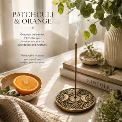 Incense Sticks and Burner Esoteric Good Fortune, Patchouli and Orange
