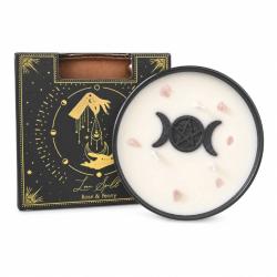 Candle with Gemstone Esoteric Love Spell, Rose + Peony 200g