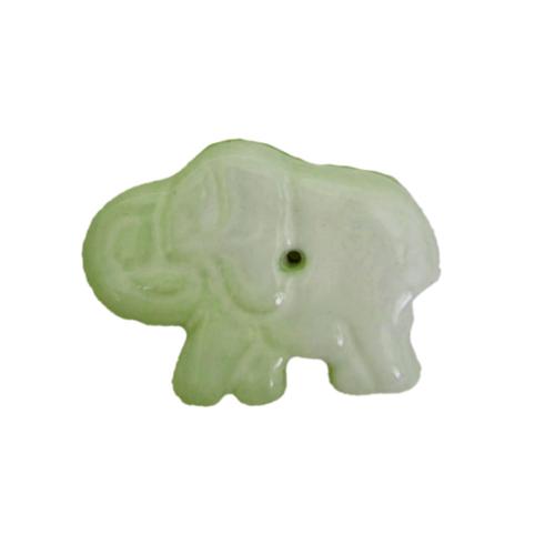 Incense Holder Ceramic Elephant Green