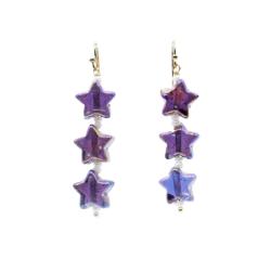 Earrings Triple 3D Shining Stars