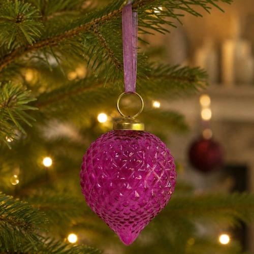 Hanging Tree Decoration Glass Lemon Pink