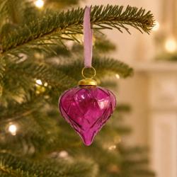 Hanging Tree Decoration Glass Onion Pink