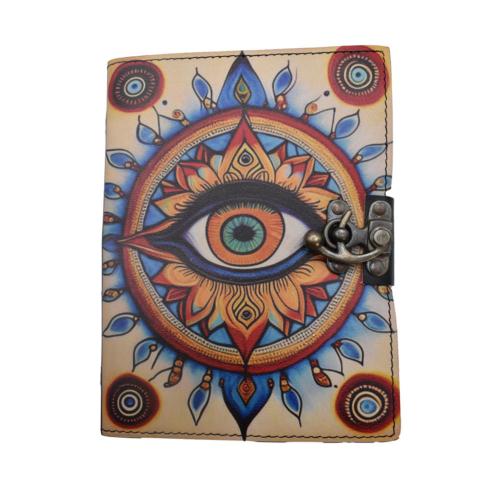 Notebook Leather Bound Eye 15x20cm