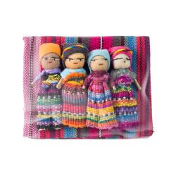 4 tiny worry dolls in bag