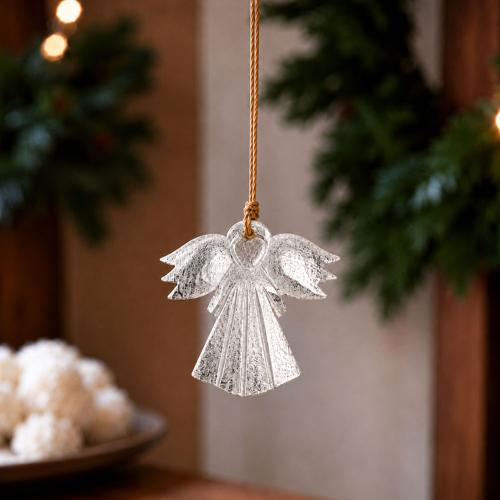 Hanging Snowflake Decoration Albesia Wood 8.5 x 8.5cm