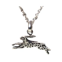 Necklace, silver coloured, with Hare pendant 52cm, Motif, 1 (L) x 3 (W) cm