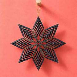 Hanging Christmas Decoration Dark Blue Paper Star