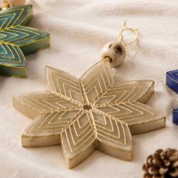 Hanging Christmas Decoration Cream Paper Star