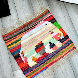 Rug/doormat, recycled polyester & cotton elephant multi coloured 45x60cm