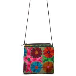 Zip purse/bag Kashmiri assorted colours 18x18cm