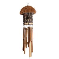 Bamboo windchime coconut birdbox 110cm