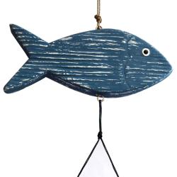 Bamboo windchime whitewash, fish 100cm