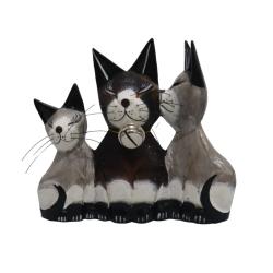 Cat and 2 Kittens I Love You Mum Albesia Wood