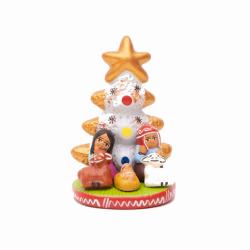 Mini Traditional Ceramic Christmas Tree Nativity
